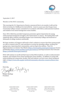 Presidents Letter on DACA