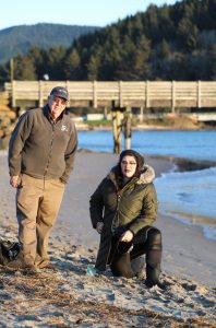 Haley and OCCC Instructor Bill Lilley, searching for micrometeorites on Beach