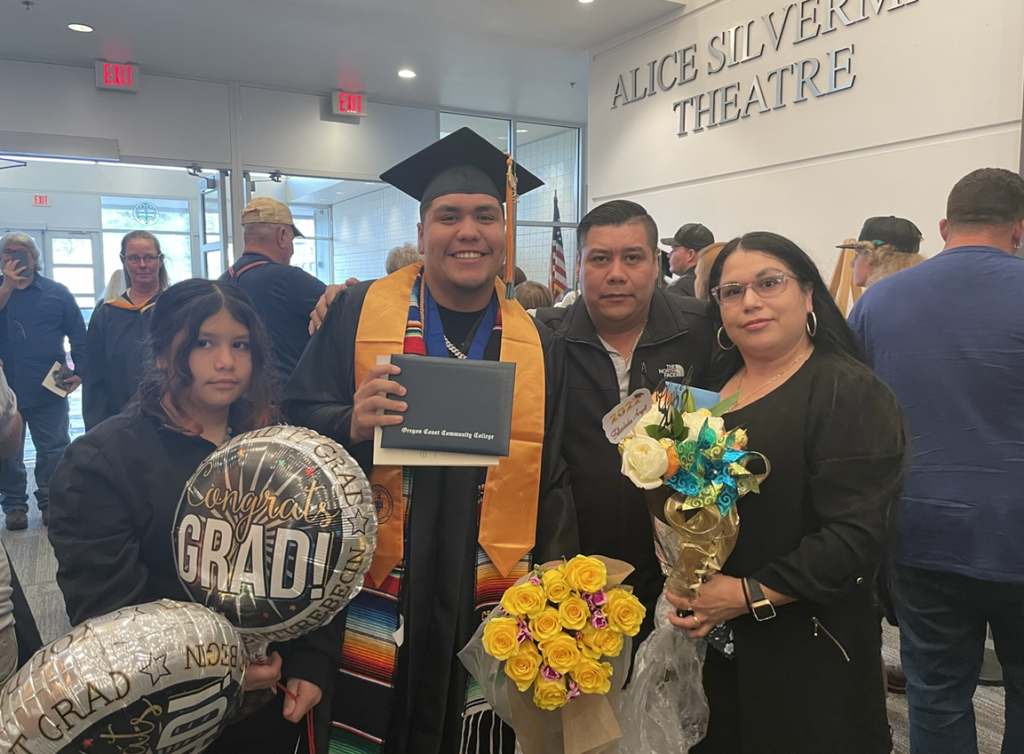 Angel with Family at OCCC Graduation (1) Oregon Coast Community College