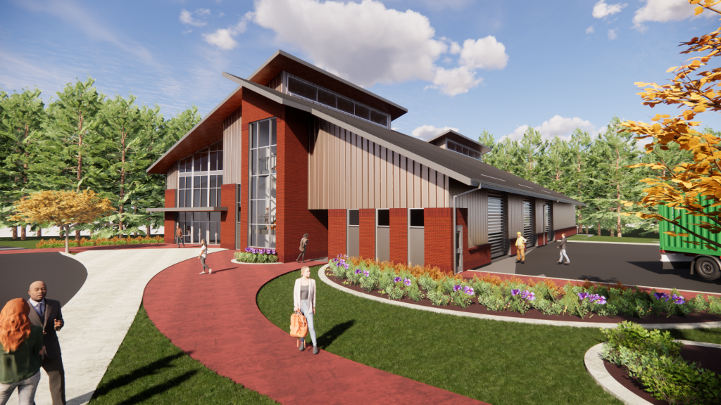 An architect's rendering of the Oregon Coast Center for Trades Vocational Education