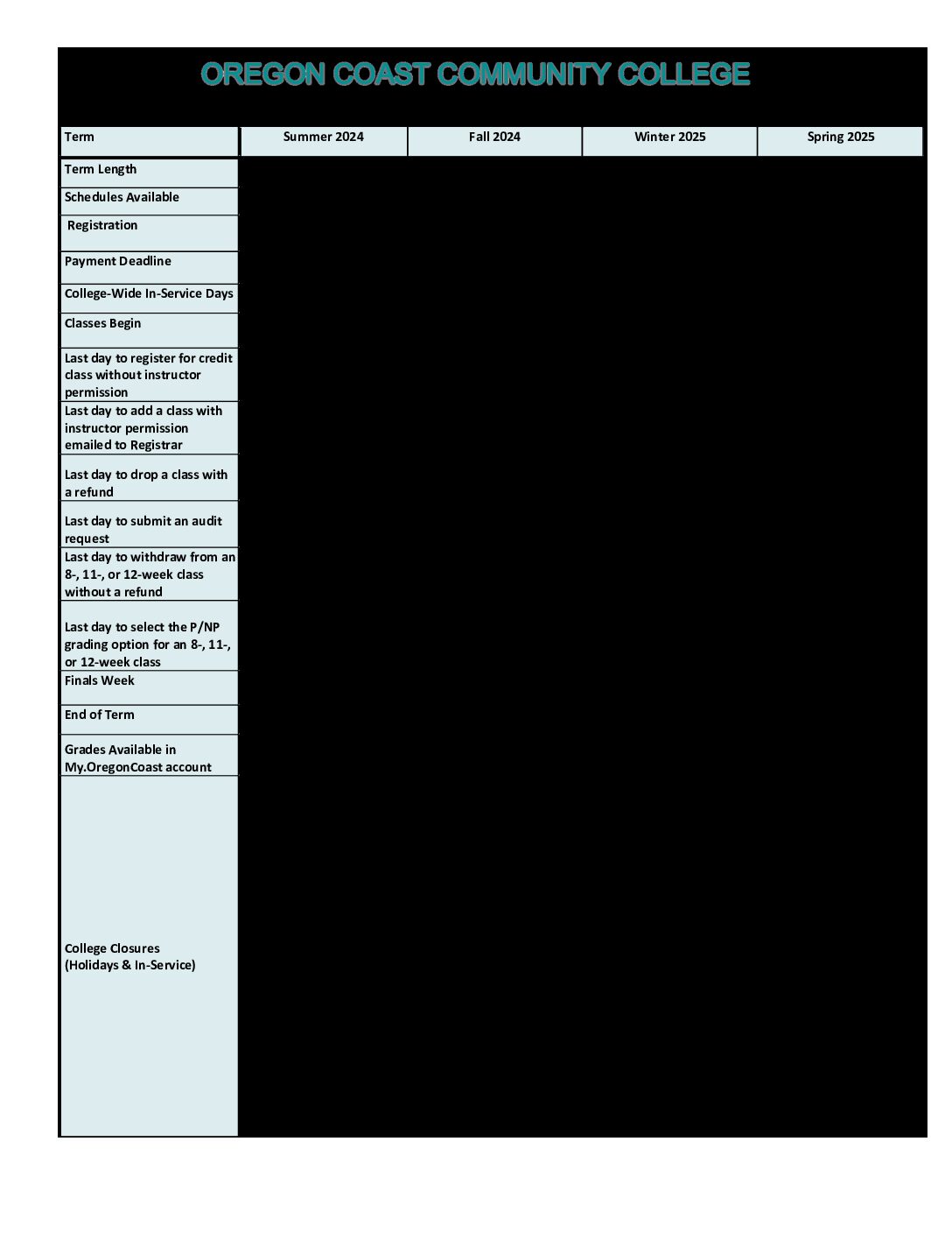 Occc Academic Calendar Fred Kristal