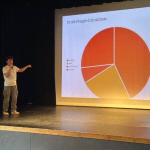 Student with graph