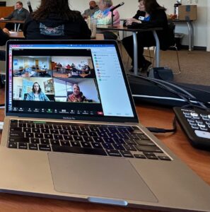 Laptop driving video presentation