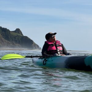 kayaking student
