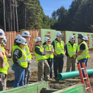 Students at construction site