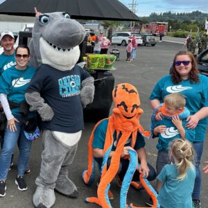 OCCC TEAM, AND WAVERLY THE SHARK, AT A PARADE